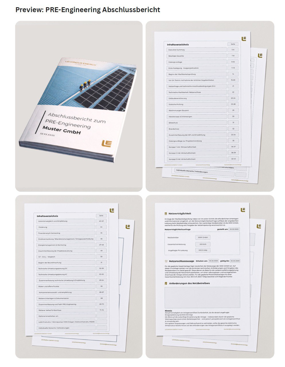 PRE-Engineering Report Preview – Gesamtansicht